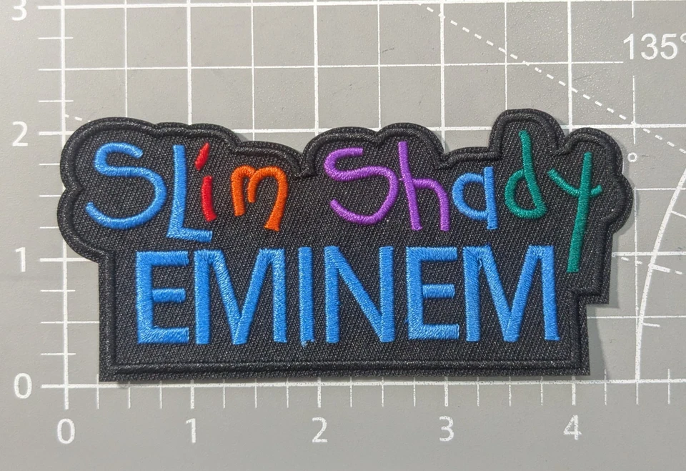 Eminem Patch Slim Shady LP Rap Hip Hop Music Embroidered Iron On Patch 2.25x4.5" - Image 2 of 3