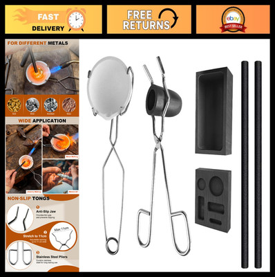 Melting Casting Kit with Graphite Crucible & Ingot Mold for Gold, Silver, Alumin