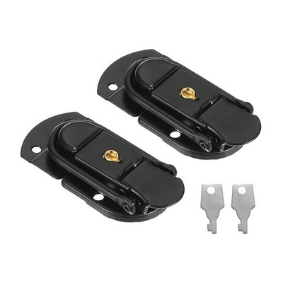 Suitcase Lock Hasp 2.64''x1.34'', 2Pcs Iron Toggle Catch Latch with Key,Black