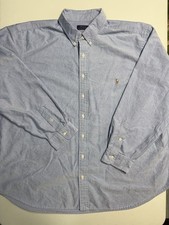 Polo Ralph Lauren uomo camicia Oxford manica lunga grande e alta BSR blu taglia 3XB