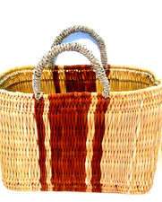 Medium Flat Bottom Market Basket Hand Woven 12"x7"x9"