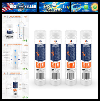Aquaboon Whole House 1 Micron 10 x 2.5 PP Grooved Sediment Water Filter Cartridg
