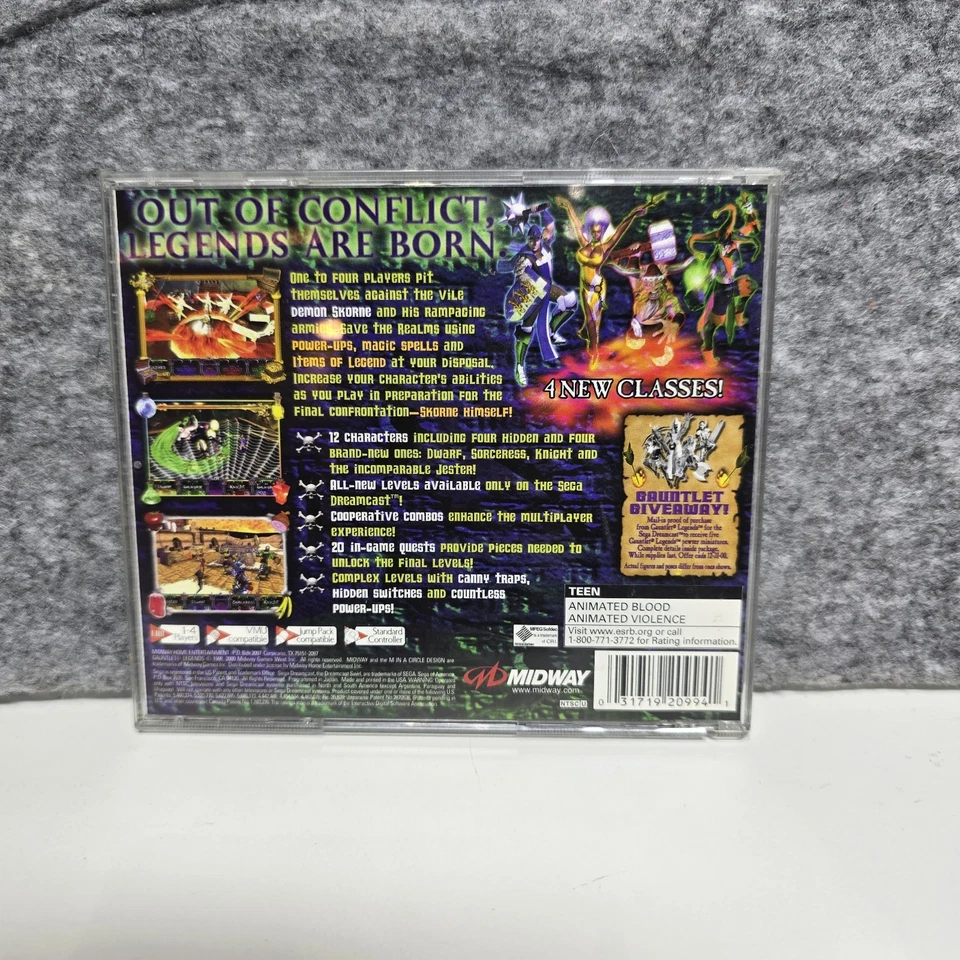 Sega Dreamcast (2000) Gauntlet Legends RPG Video Game Complete in Box w/ Manual! - Image 3 of 4