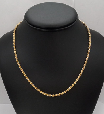 (MA2) Unisex Massiv 14k Gelbgold 17 Gramm 3,0 mm Seil Kette Halskette 17''