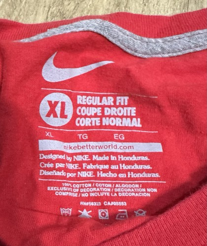 NIKE Georgia Bulldogs T-Shirt Uomo XL Manica Lunga Vestibilità Regolare Rosso - Foto 6 di 11