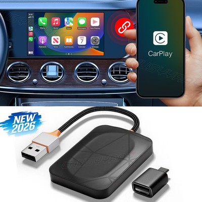 2026 New Upgraded Wireless CarPlay Adapter USB Dongle Fit iPhone Apple Plug&Play