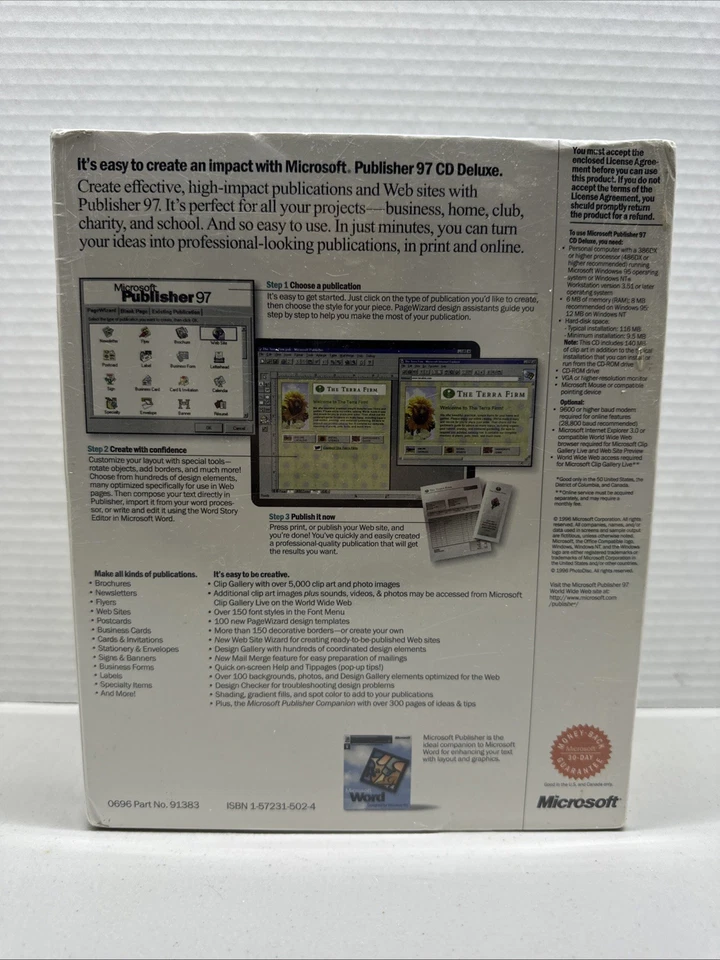 Microsoft Publisher 97 (Retail) (1 User/s) - Full Version for Windows 164-00059 - Image 2 of 4