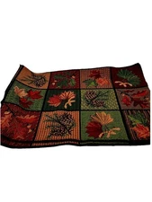 Set 4 Tapestry Placemats FALL LEAVES Rich Colors Cotton Jacquard 18 x 12 Sturdy