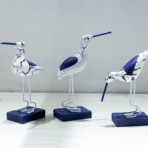 Wooden Seagulls Figurines Decorations for Home Bathroom Living Room - Picture 2 of 8