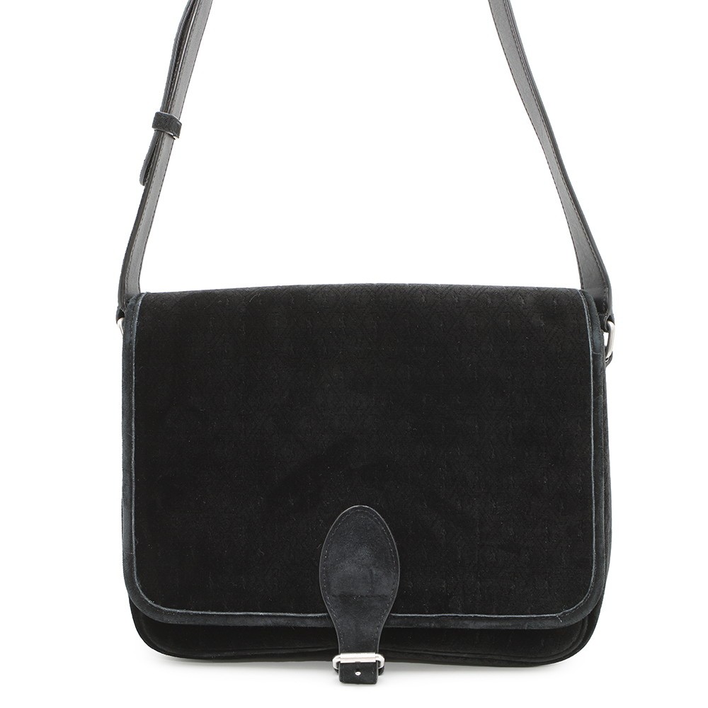 Borsa messenger SAINT LAURENT PARIS logo velluto pelle nero 688253