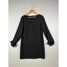 Chic LBD Banana Republic Women 6 Black Ruffle Cuff Back Button Shift Dress