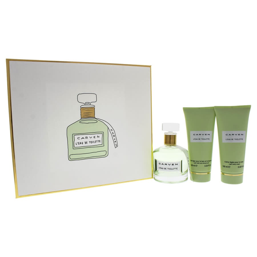 LEau De Toilette by Carven for Women - 3 Pc Gift Set 333oz EDT Spray 333oz 9190₽
