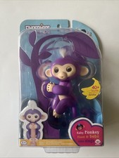 Fingerlings Interactive Purple Baby Monkey Mia White Hair  Stand Motion Sounds