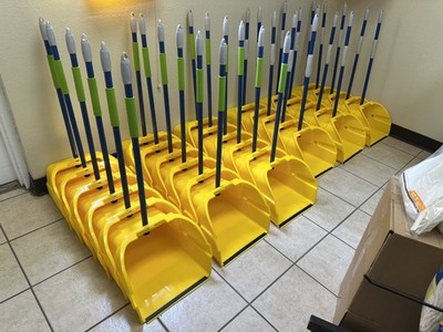 Quickie Non-Tilt Large Yellow Dustpans with Metal Handles - LOCAL PICKUP ONLY