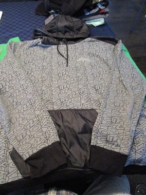 EUC ECKO FUNCTION MENS LOGO HOODED SWEATSHIRT GRAY/BLACK 2XL