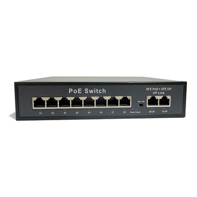 PoE+ Network Switch 96W, for IP Cameras, Desktop 8-Port 100Mbps Ethernet