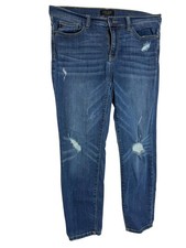 Judy Blue Jeans Womens 13/31 Blue Straight Leg Distressed Stretch Denim JB8289DK
