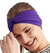 Women's Hair Stretchy Twist Headbands, Solid Color, Non-Slip for 1 Size Purple