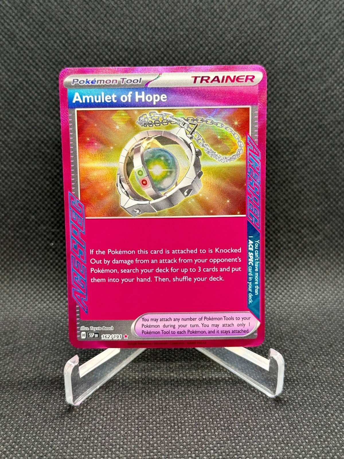 Amulet of Hope 162/191 Surging Sparks ACE SPEC Holo Rare Pokemon Card NM