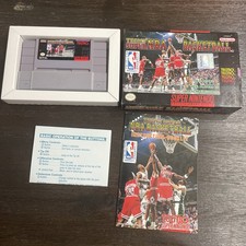 TECMO Super NBA Basketball Super Nintendo SNES game Complete w/ box and manual
