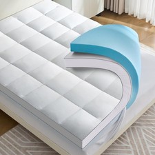4 Inch Dual Layer Mattress Topper Queen Size 2 Inch Cooling Gel Memory Foam