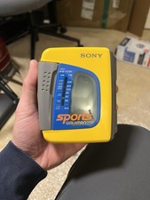 Sony Sports Walkman AM/FM Radio Cassette Player - WM-FS191 - Yellow - Working VG