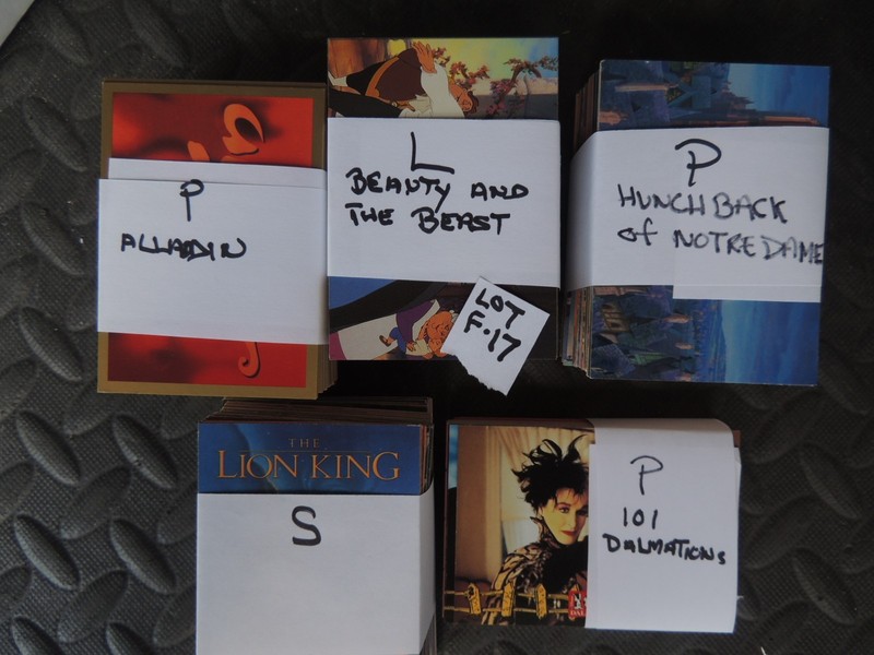 DISNEY TRADING CARD BOX LOT F-17 LION KING ALADDIN HUNCHBACK + MORE C-PICS
