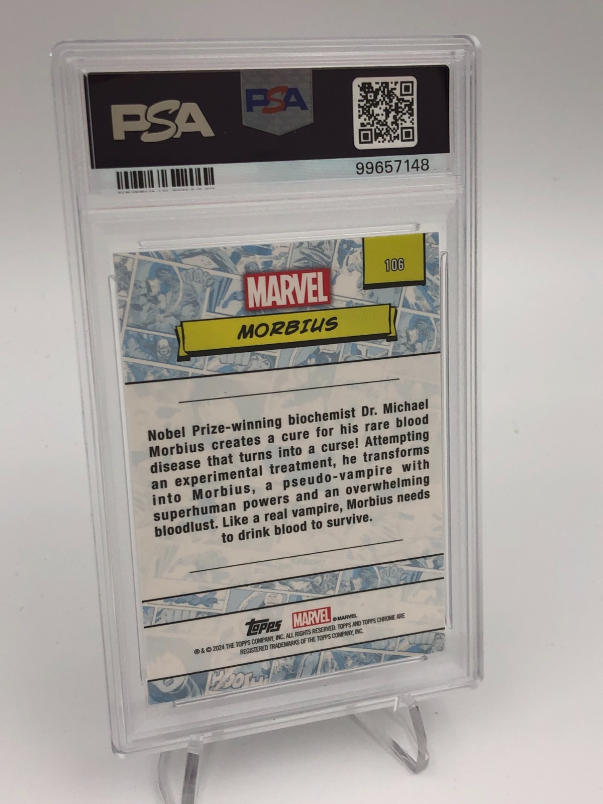 2025 TOPPS CHROME MARVEL Card MORBIUS #106 SPIDERWEB REFRACTOR/399 PSA GEM MT 10 view 10