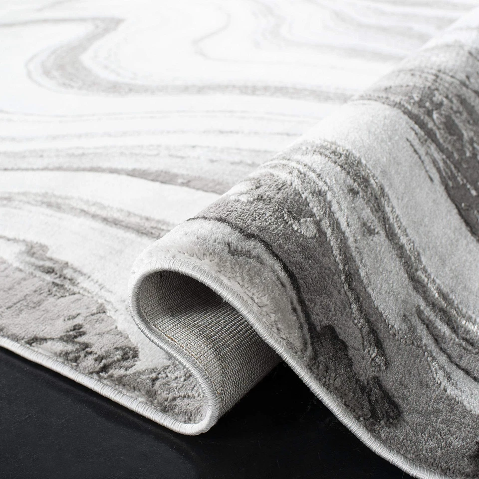 Craft Collection 口音地毯 - 2 英尺 3 英寸 x 4 英寸,灰色和银色,现代抽象装饰... — 第 4/4 张图片