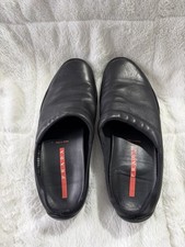 Prada Men Leather Dress Up Sandals - Size 9.5. black leather slip-on loafers.