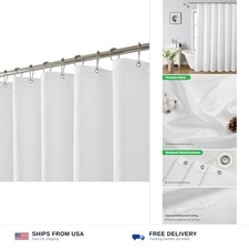 eachope Waterproof Fabric Shower Curtain Liner,72x72 Inch White,1 Pack 3 He...