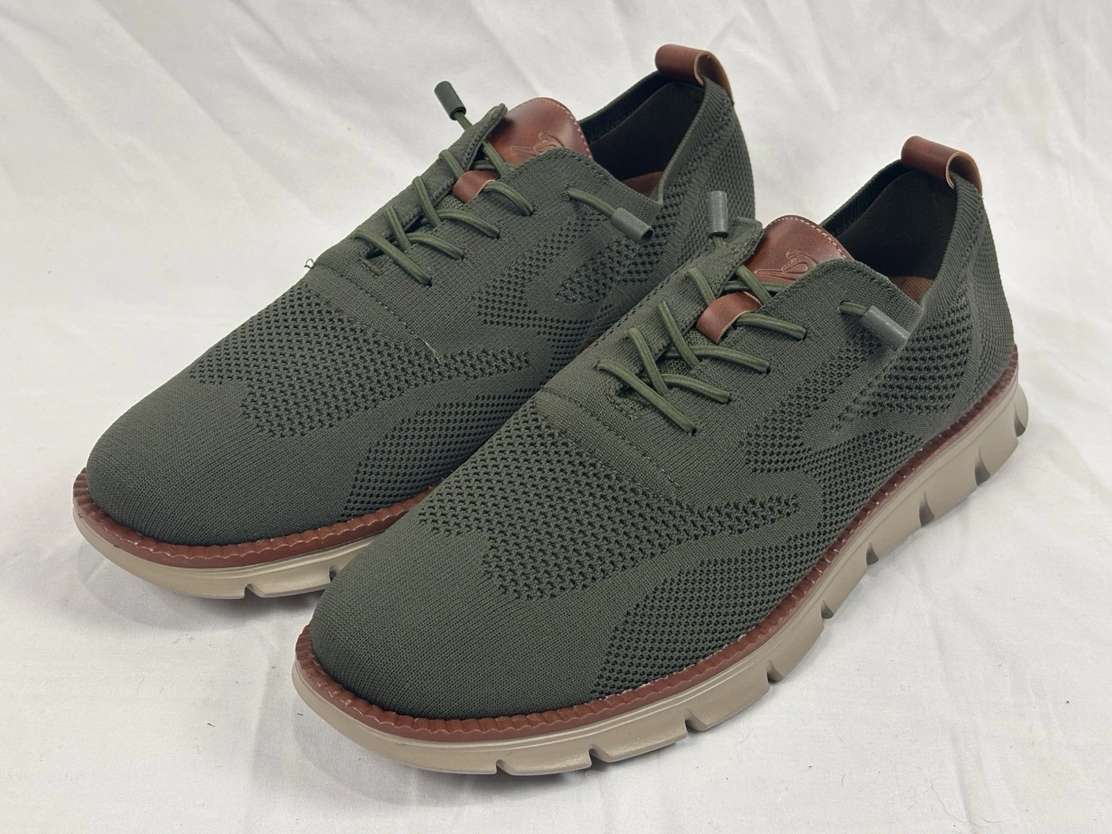 Men Woven Mesh Running Oxford Shoes Breathable Soft Lace Up Footwear Green 11.5