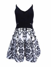 X By Xscape Women's Illusion-Inset Embellished Fit & Flare Dress