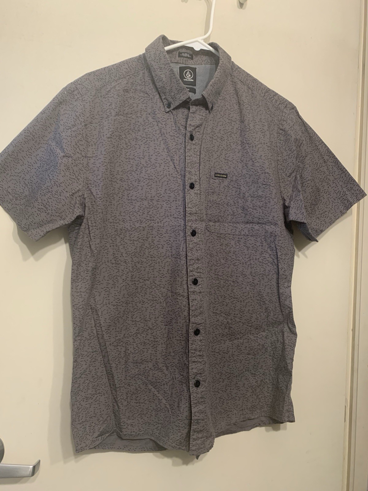 Button Down Shirt Gray And Black      Pattern Med… - image 7