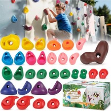 TOPNEW 32 Rock Climbing Holds Multi Size for Kids, Adult Rock Wall Holds Clim...