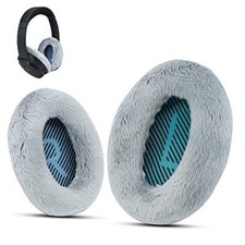 Premium Ear Pad Replacement for Bose Headphones Earpads, White Fur, Grey