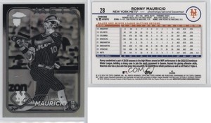 2024 Topps Chrome Negative Refractor Ronny Mauricio #28 Rookie RC