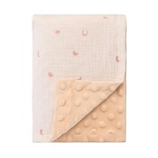 Reversible Muslin Minky Soft Baby Blankets Neutral, 40"x30" Plush Fleece Baby...
