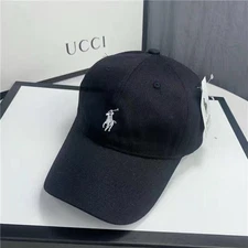 Unisex Polo Inspired Cap Cotton Adjustable Dad Hat Black