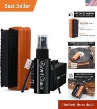 Essential 5 in 1 Vinyl Record Cleaner - Velvet Microfiber Brush for Audiphiles