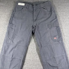 Red Kap Men's Pants 34x26 Uniform Gray Reinforced Double Knee Mechanic Rip Stop