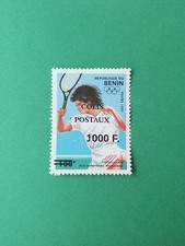 Bénin surchargé 1000f sur 100f Tennis Colis Postaux 2 Rangs PF Gras Neuf MNH