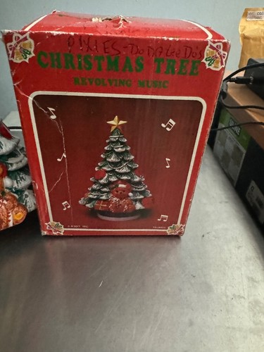 Fine Ceramic Christmas Tree Lite Hand Painted Vintage Used - Picture 2 of 8