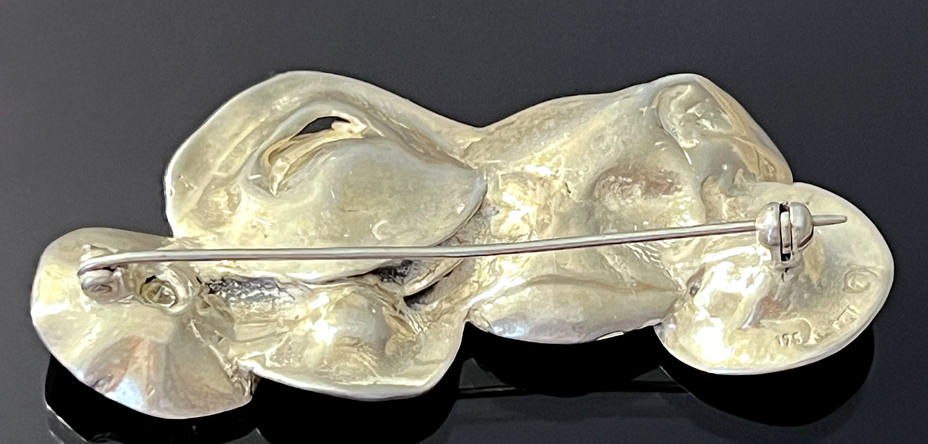 SOLID CAST MODERNIST 925 STERLING SILVER LILY PAD… - image 8