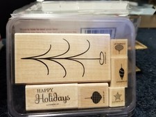 HOLIDAY HAPPINESS Stampin Up Christmas Tree Ornaments NEW UNUSED 6 stamp set