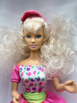 Kid Kore Barbie Clone Doll With Curly Hair Redressed In A Barbie Tagged Dress