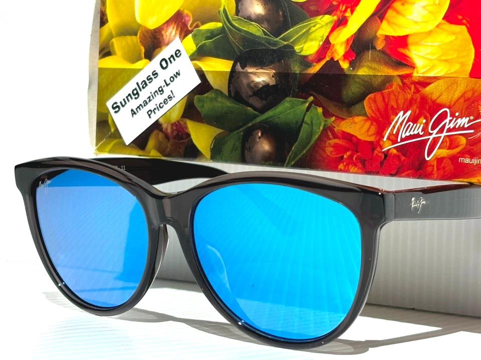 NUEVAS Gafas de Sol Maui Jim GLORY GLORY Transparente Gris POLARIZADO Azul VIDRIO B833-11 Foto 3 de 4