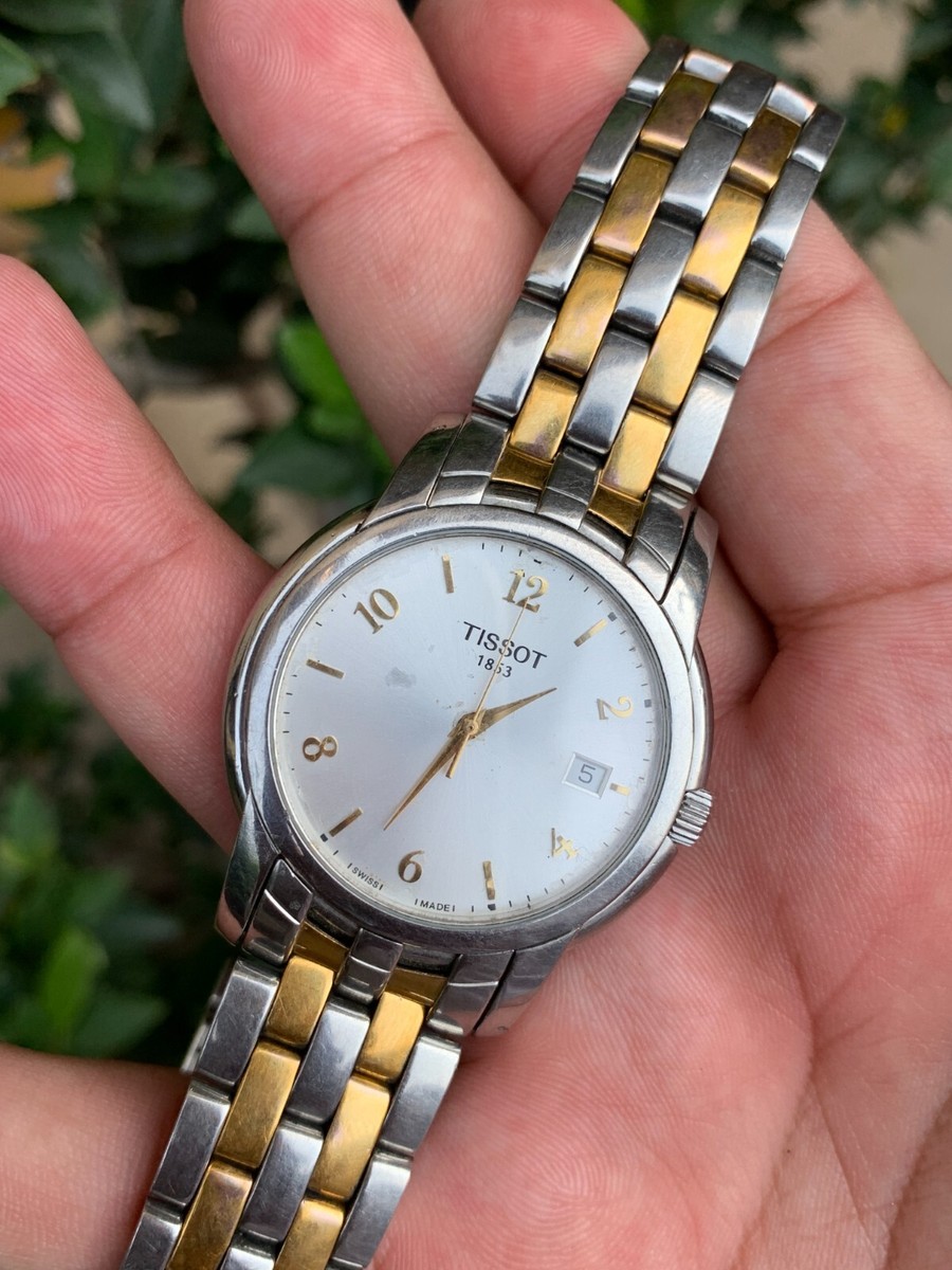 時計 tissot 1853 t880k Tissot 1853 T880K Quartz Watch White Dial Gold Case Roman