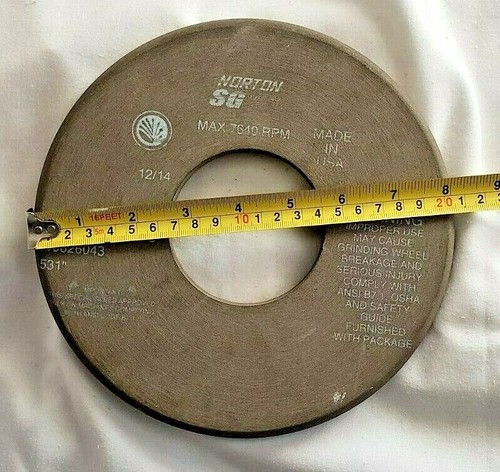(3) Norton SG Grinding Wheel 12/14 MAX 7640 RPM 3SG100-VB-X457C .531" GRIT B7.1 - Picture 6 of 9