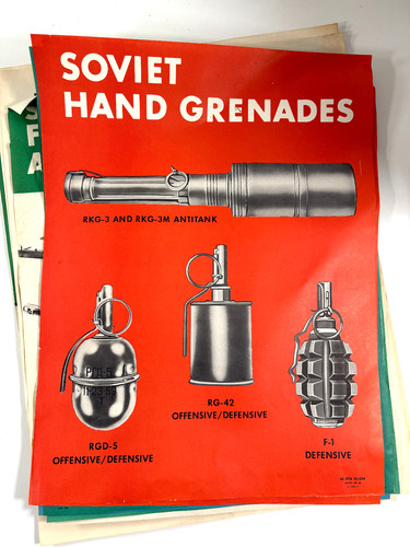vtg Lot (x14) 1966 Cold War Soviet Military Poster AE GTA military ORIGINAL ww2